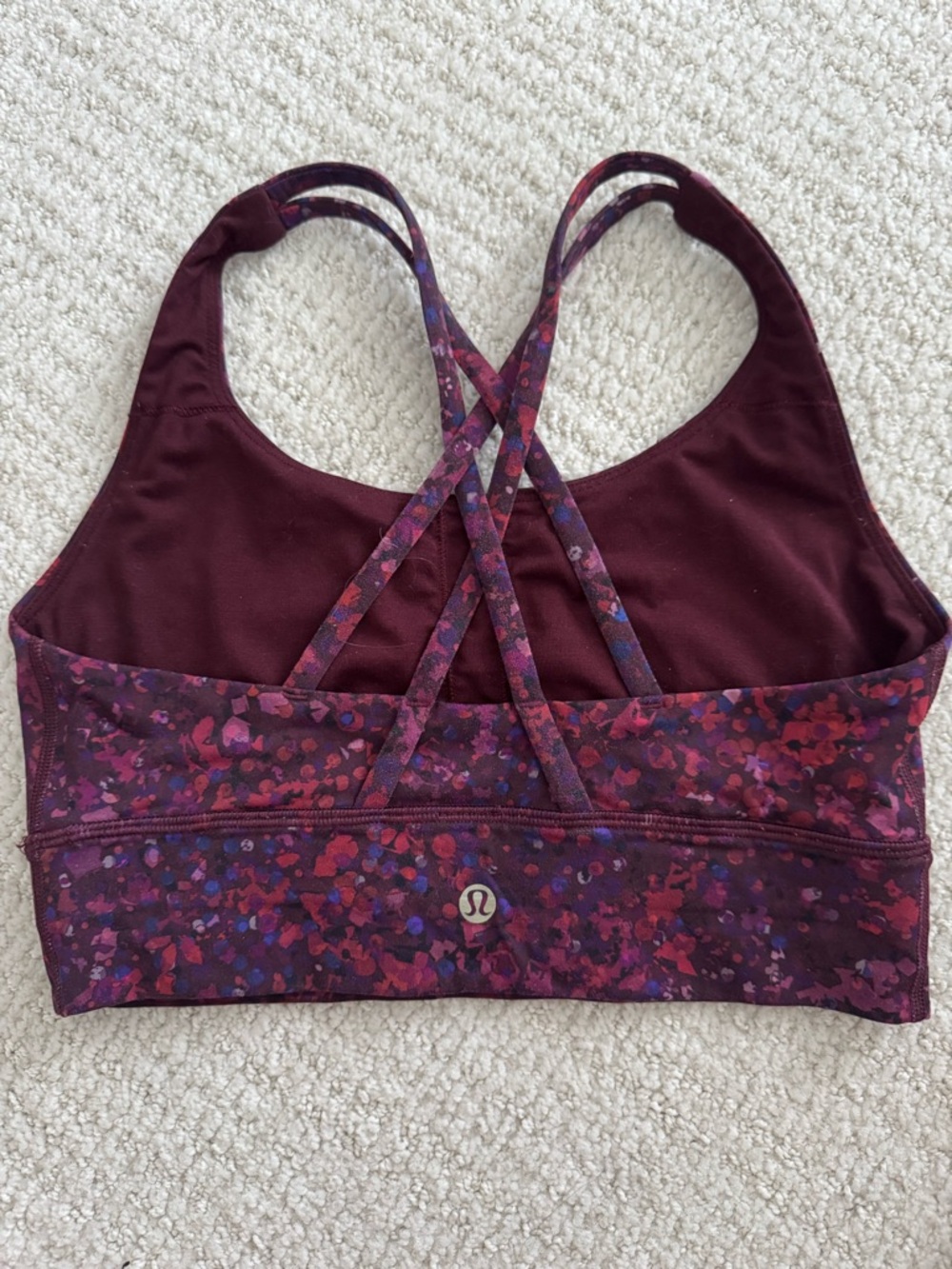 lululemon athletica Energy Bra Long Line in Plum Floral Multi